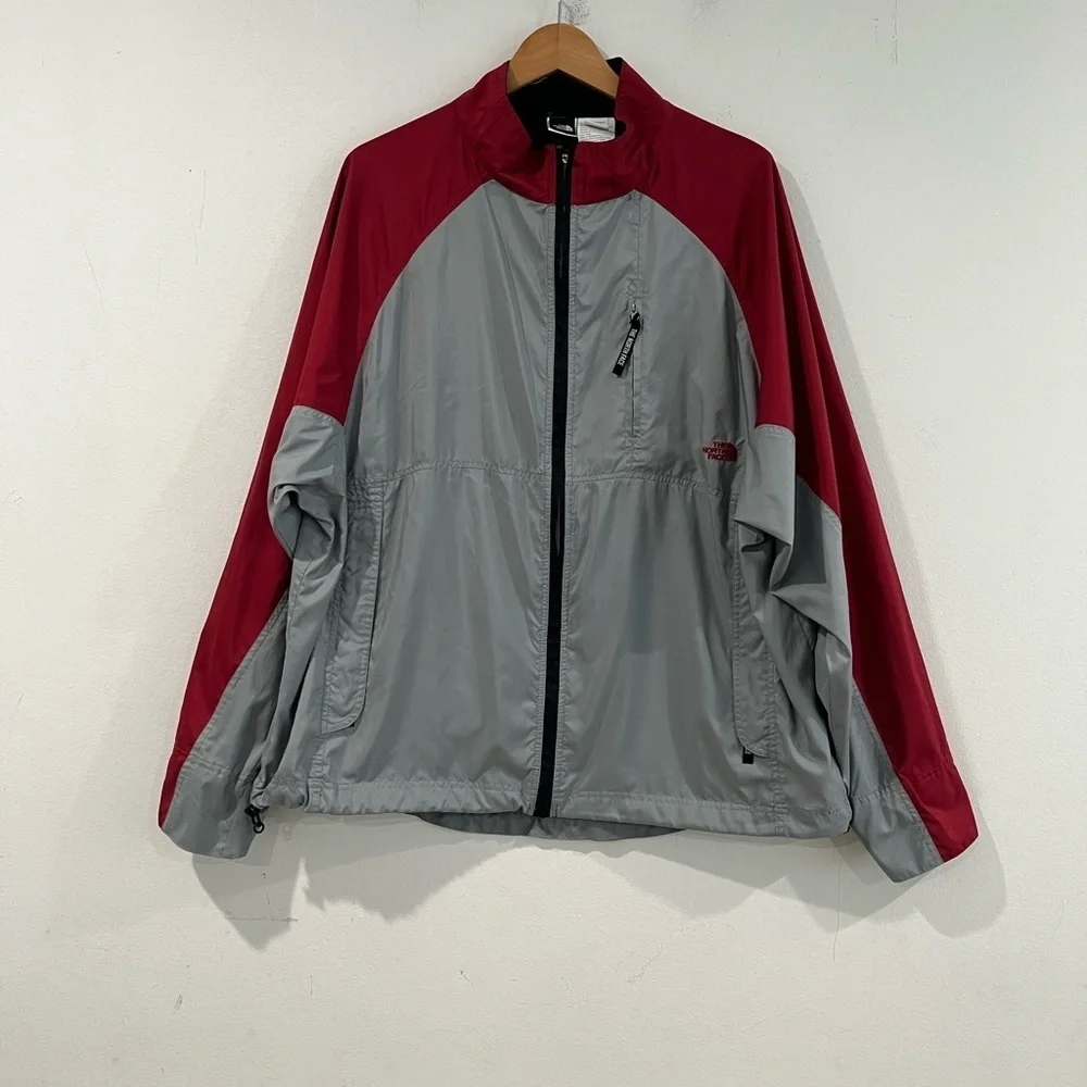 The North Face Men's Windbreaker Jacket Burgandy Gray XXL